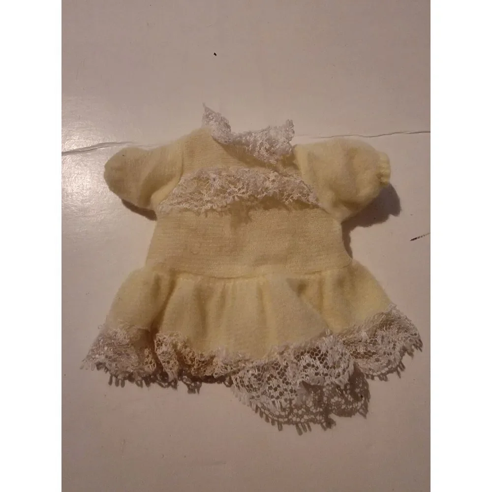 Vintage Barbie Ken Skipper Doll Accessory‎ Clothing Yellow Frill Dress VTG